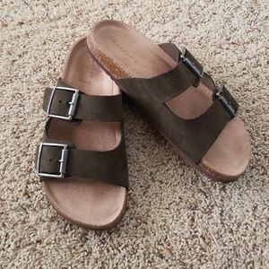Olive green sandals
